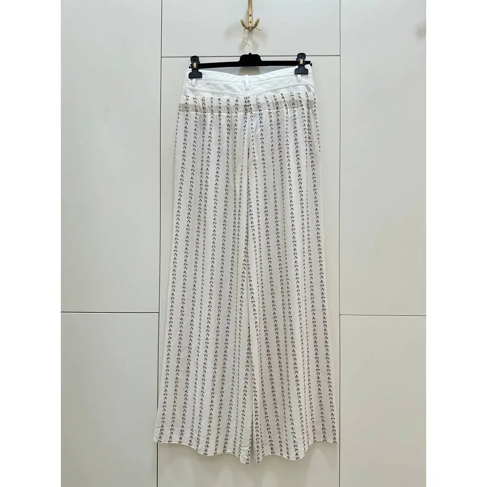 CHANEL Vintage Silk Wide Leg Pants Sz.38